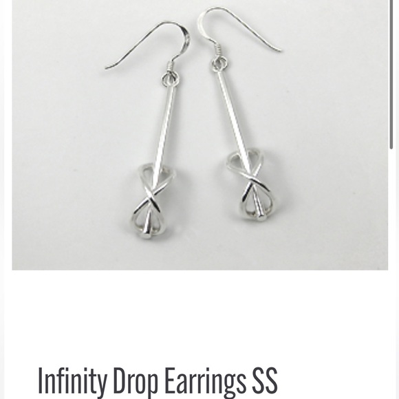 Sterling Silver Infinity Drop Earrings EUC - Picture 1 of 3